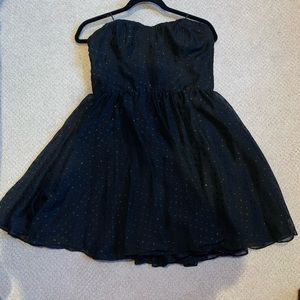 Sparkly Strapless Little Black Dress